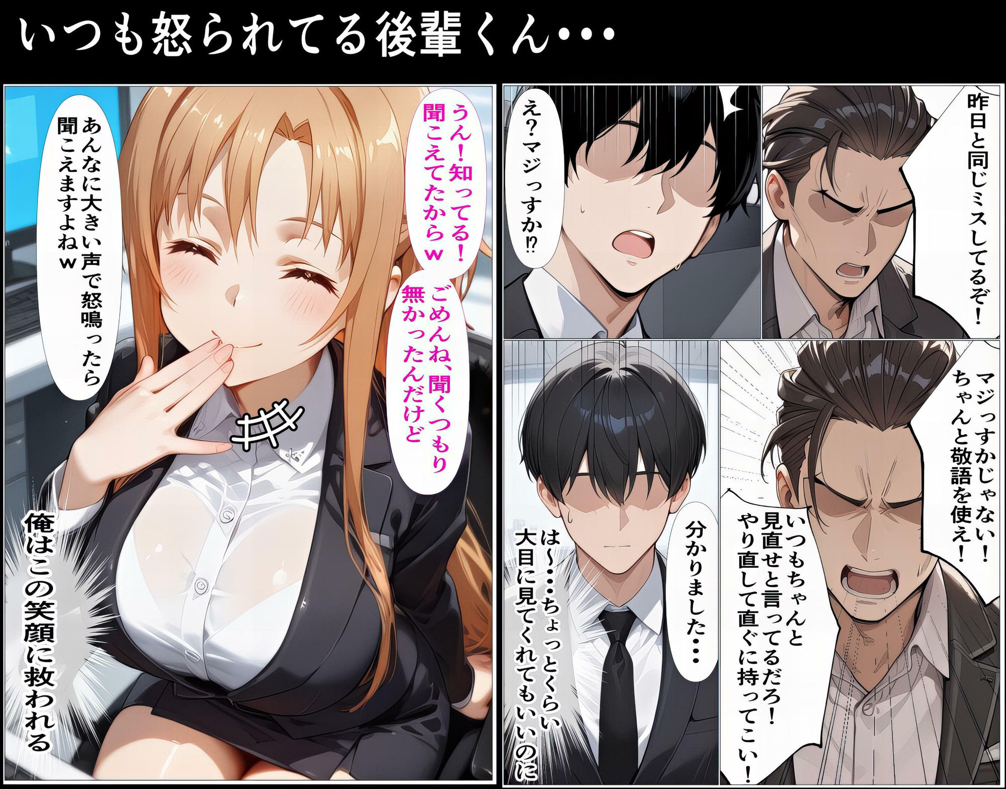 もしもアスナが会社の先輩だったら〜失敗続きの後輩を体を使って愛情たっぷりで癒す〜 - サンプル画像 1