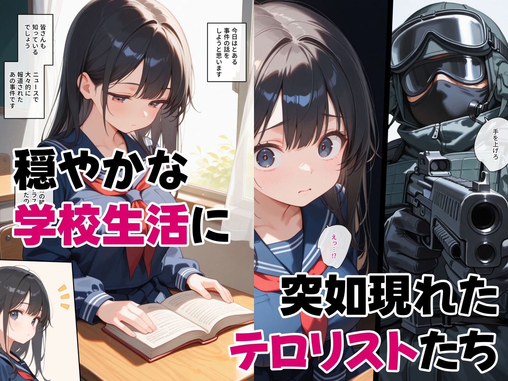 学校を占拠したテロリストがド変態だったら - サンプル画像 1