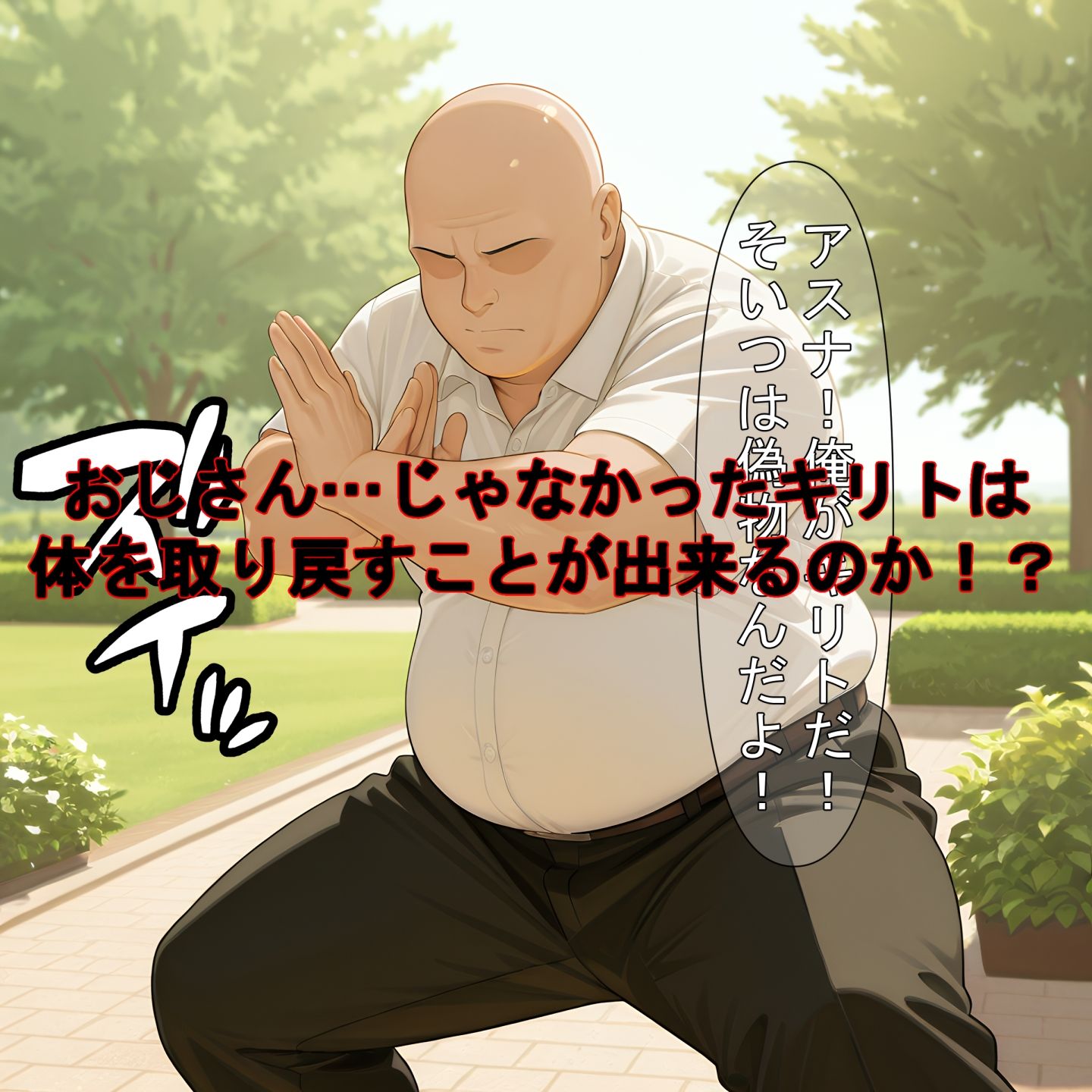 黒の剣士と体が入れ替わったおじさんはデスゲームで何をする？ - サンプル画像 8