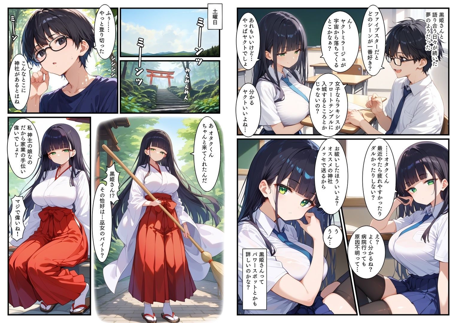オタクに優しいジト目巫女さんとえっちなお祓い - サンプル画像 2