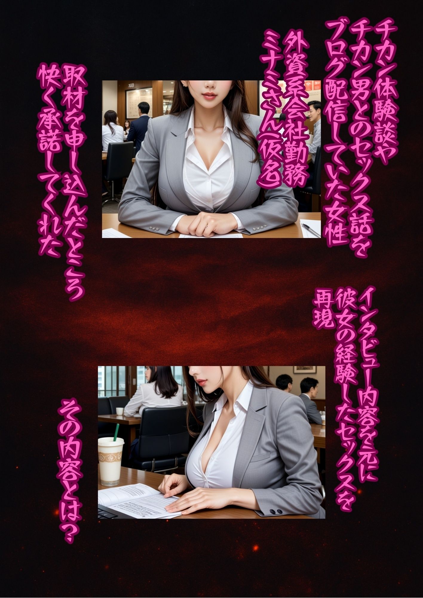 インタビュー  チカン男とセックスする美人OL - サンプル画像 4