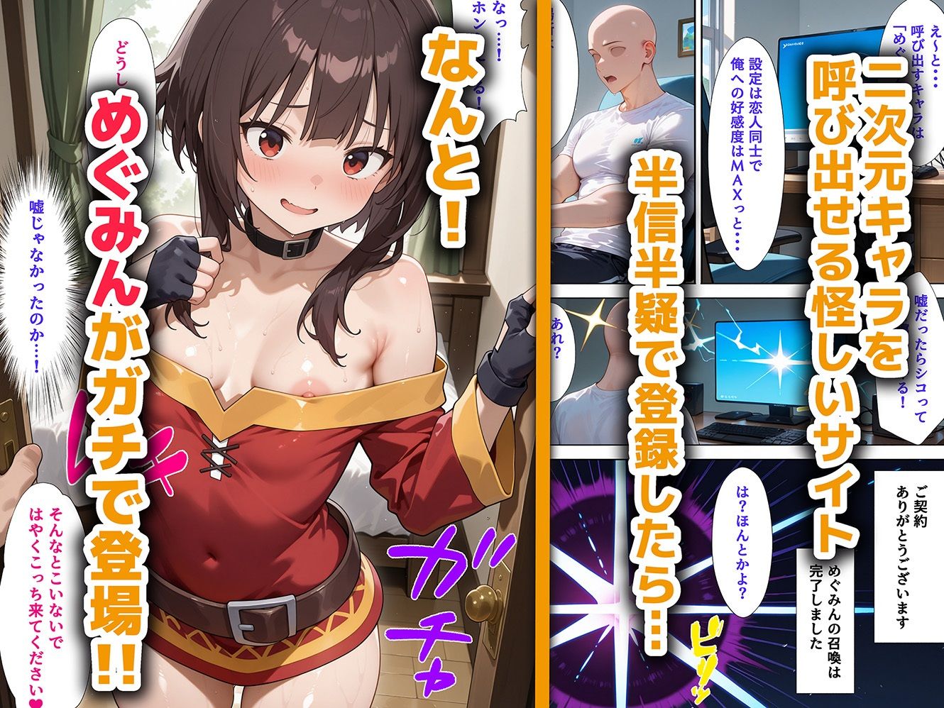 好きな二次元キャラを呼び出して好きにエッチできる裏サイト めぐみん編 - サンプル画像 1