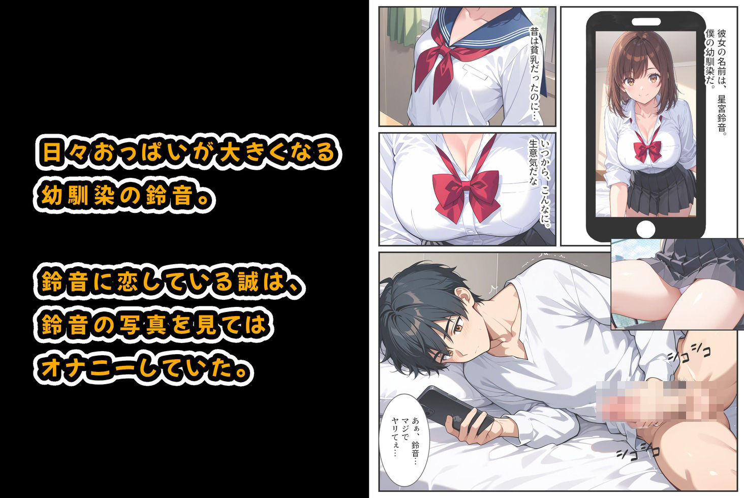 幼馴染が爆乳になったので催●アプリでヤっちゃいました！ - サンプル画像 1