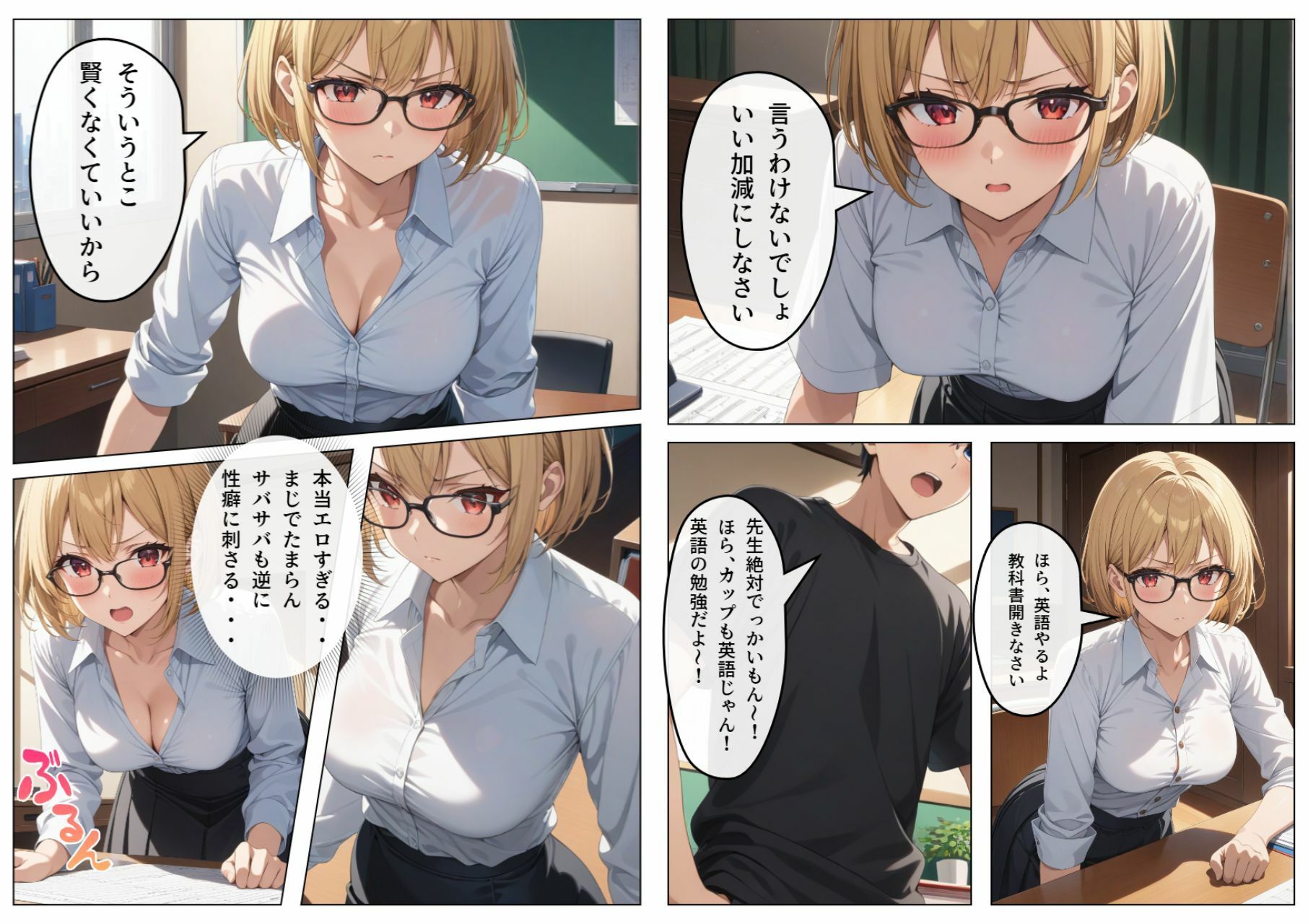 巨乳眼鏡家庭教師 快楽堕ちしたので中出ししてあげた - サンプル画像 3