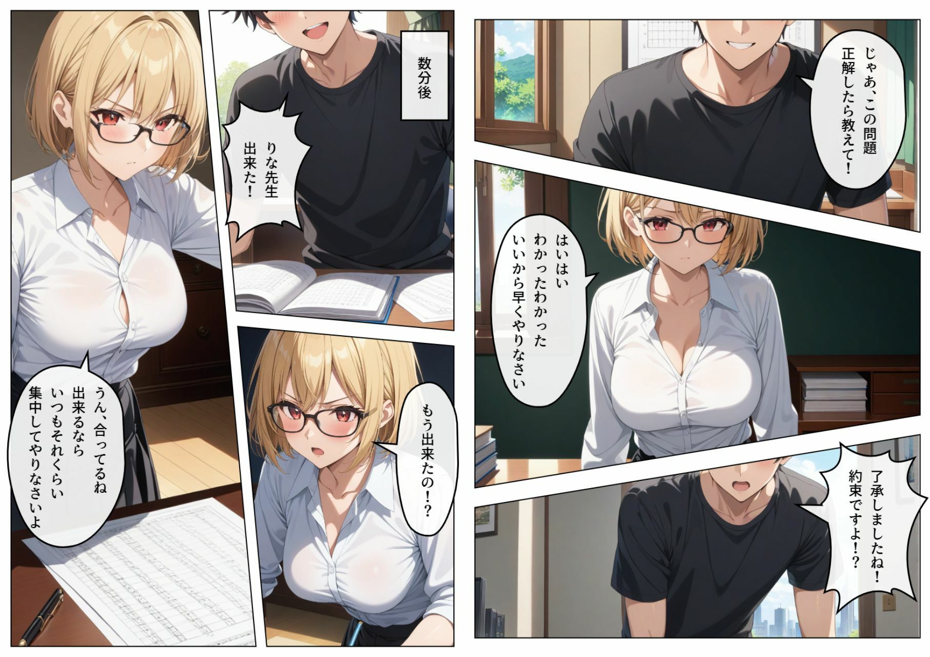 巨乳眼鏡家庭教師 快楽堕ちしたので中出ししてあげた - サンプル画像 4