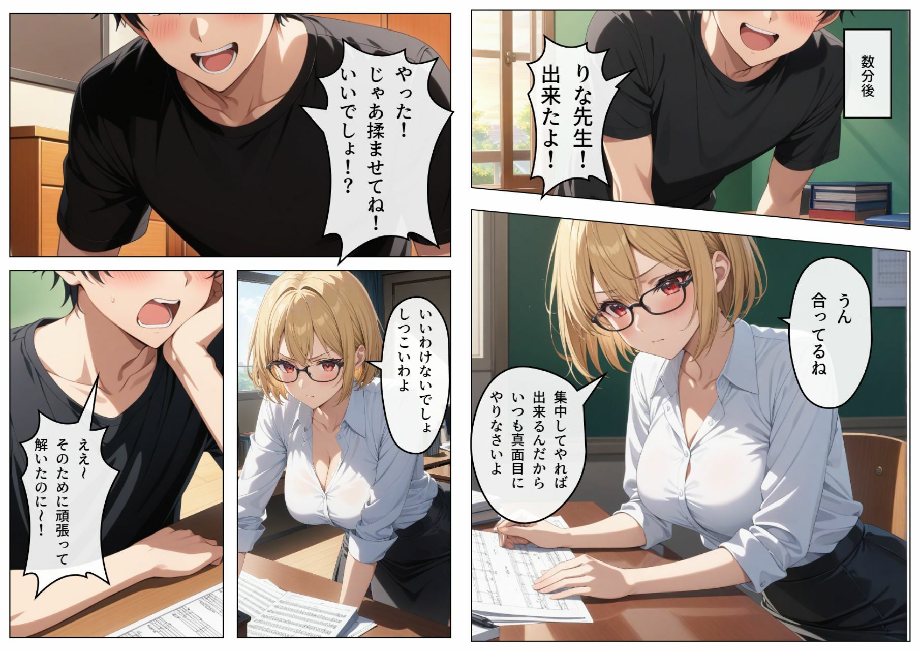 巨乳眼鏡家庭教師 快楽堕ちしたので中出ししてあげた - サンプル画像 7