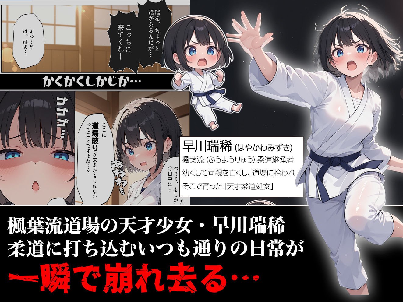 負けたら即中出しセックス 愛する道場を守るために道場破りに挑む天才柔道少女の話 - サンプル画像 1