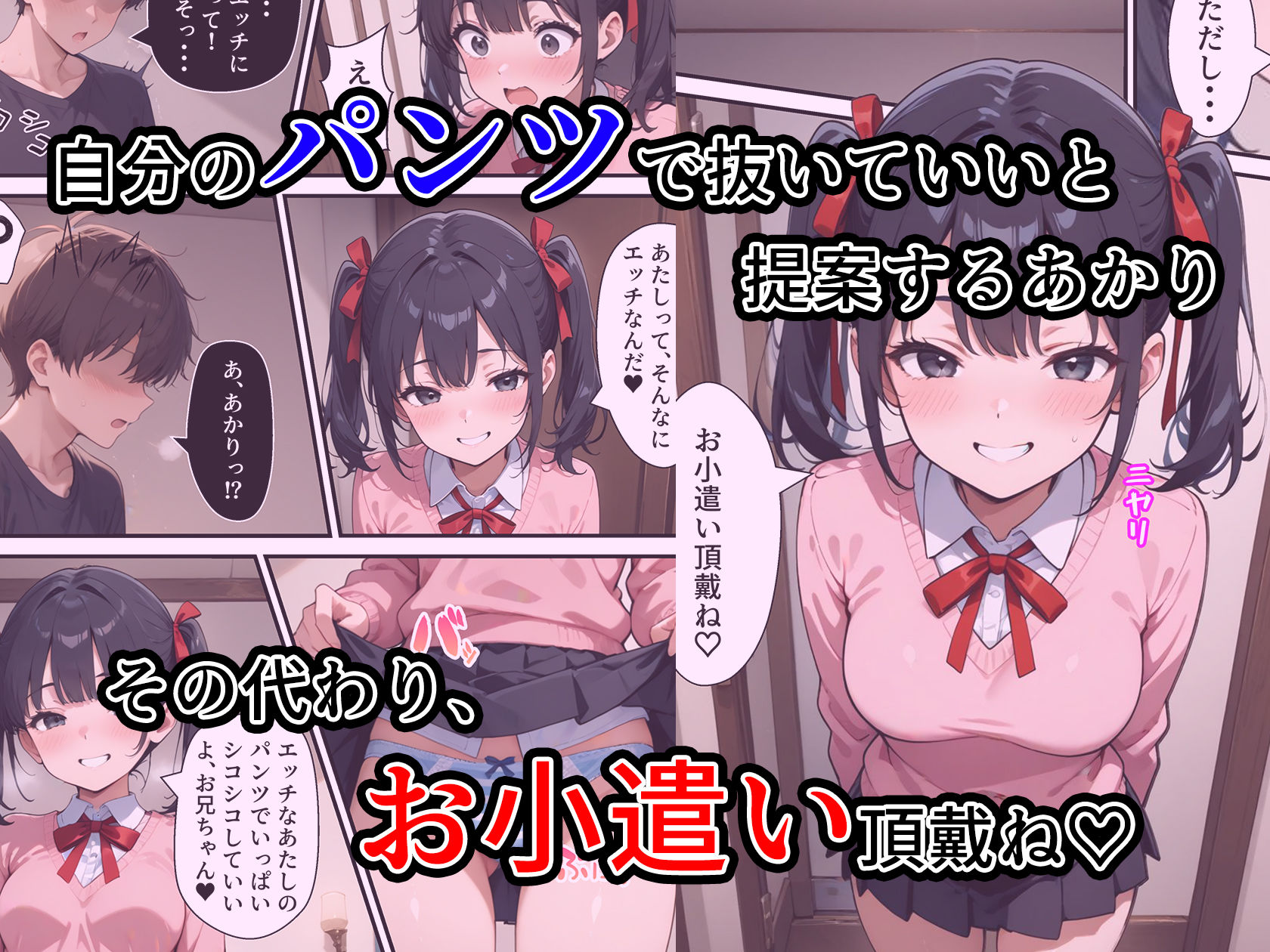 小遣い欲しさにパンツを見せる生意気な従妹に中出し決めちゃいました。 - サンプル画像 3