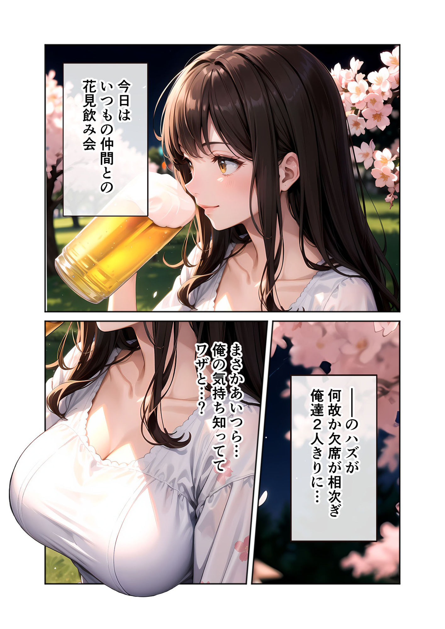 いちゃLOVE純情ベッドルーム 〜夜桜の下、ほろよい同期と想い通じる春風エッチ〜 - サンプル画像 7