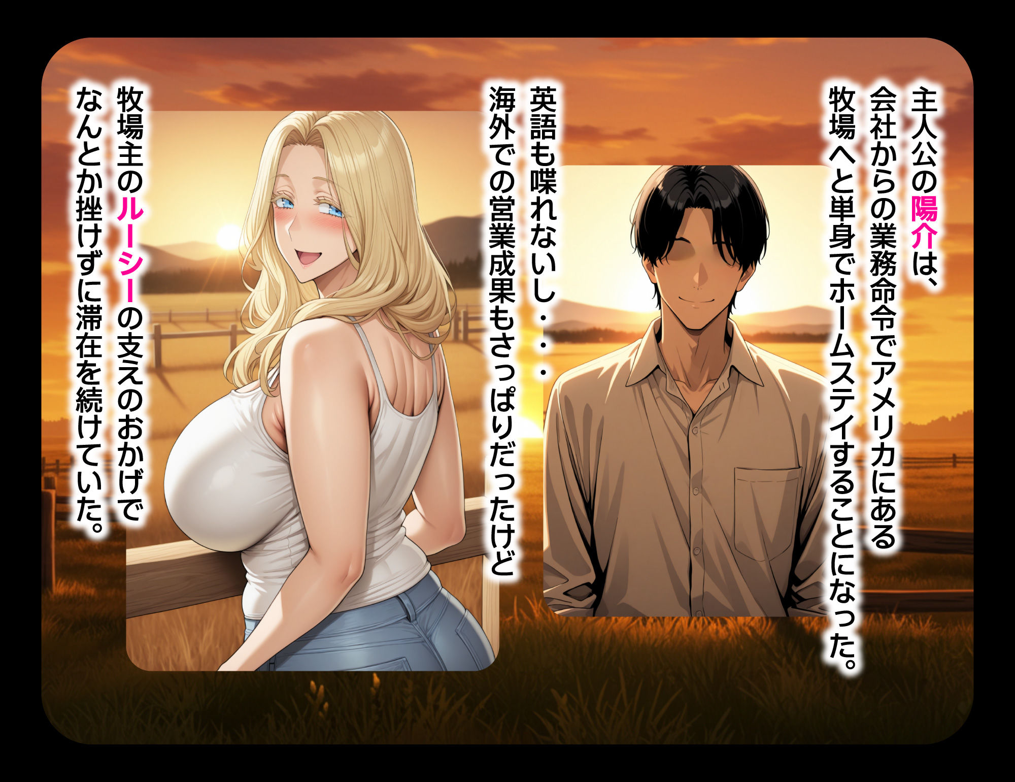 ホームステイ先の爆乳ブロンド美女に雌牛コスで誘惑されてイチャラブ種付け生活2 - サンプル画像 2