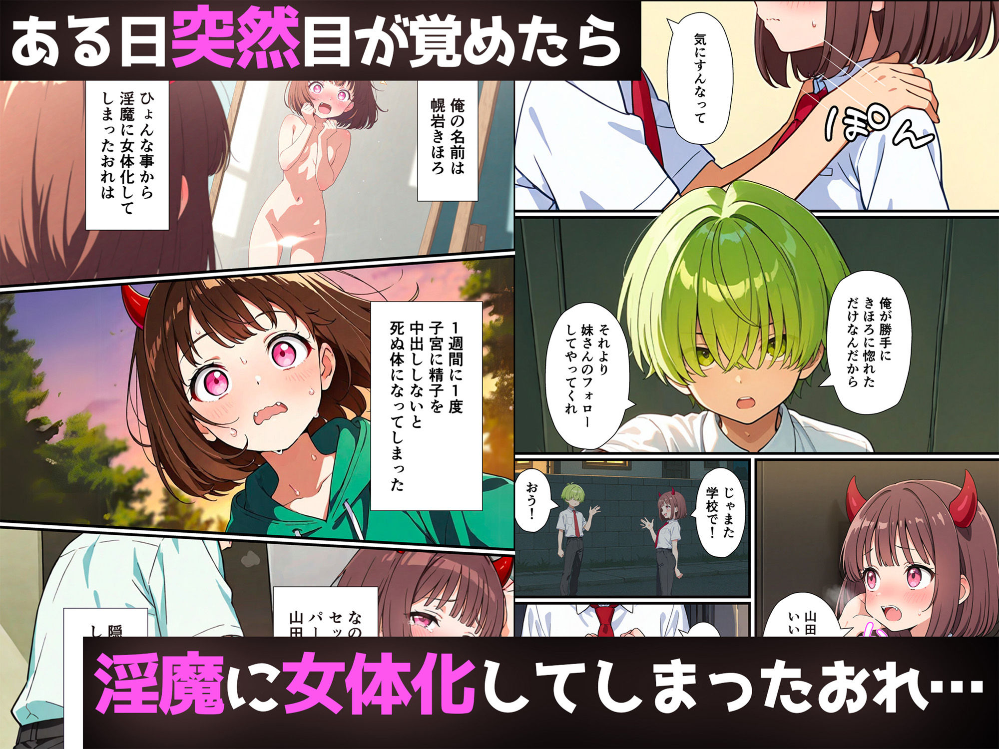 突然淫魔に女体化したおれが妹にメス堕ちさせられる話 - サンプル画像 1