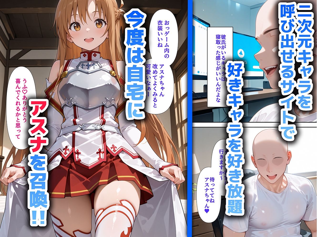 好きな二次元キャラを呼び出して好きにエッチできる裏サイト アスナ編 - サンプル画像 1