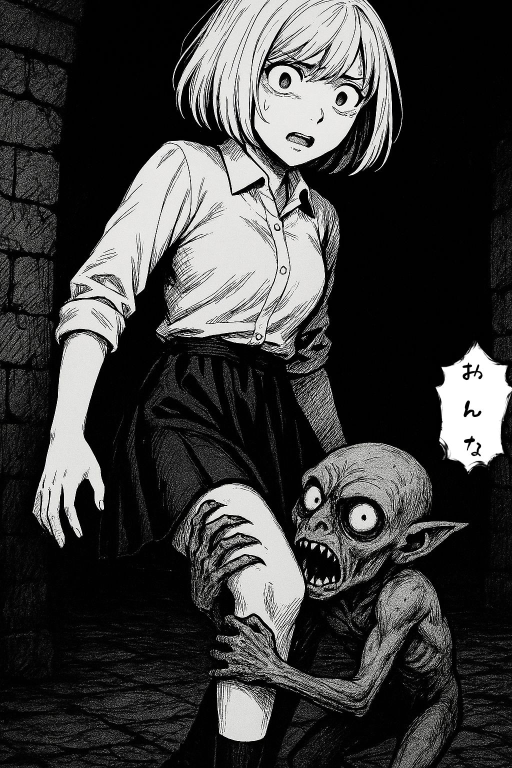 女冒険者の地下迷宮探索（ホラー、ダークファンタジー、ゴブリン、睡姦） - サンプル画像 1
