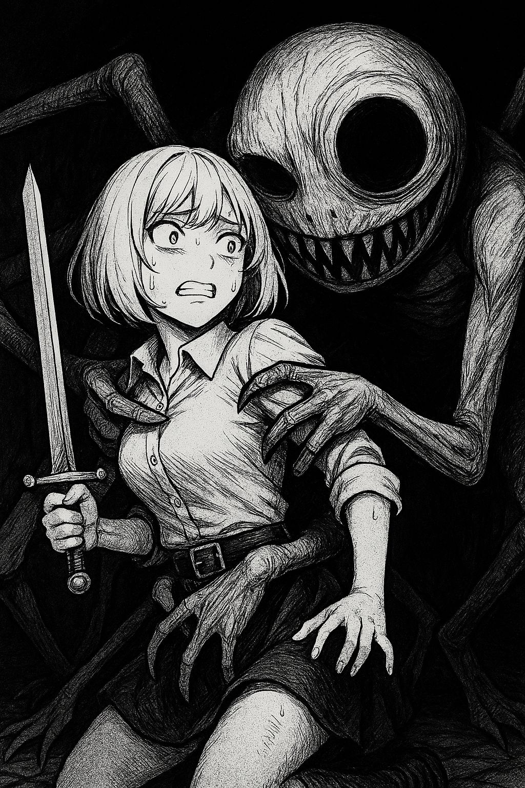 女冒険者の地下迷宮探索（ホラー、ダークファンタジー、ゴブリン、睡姦） - サンプル画像 10