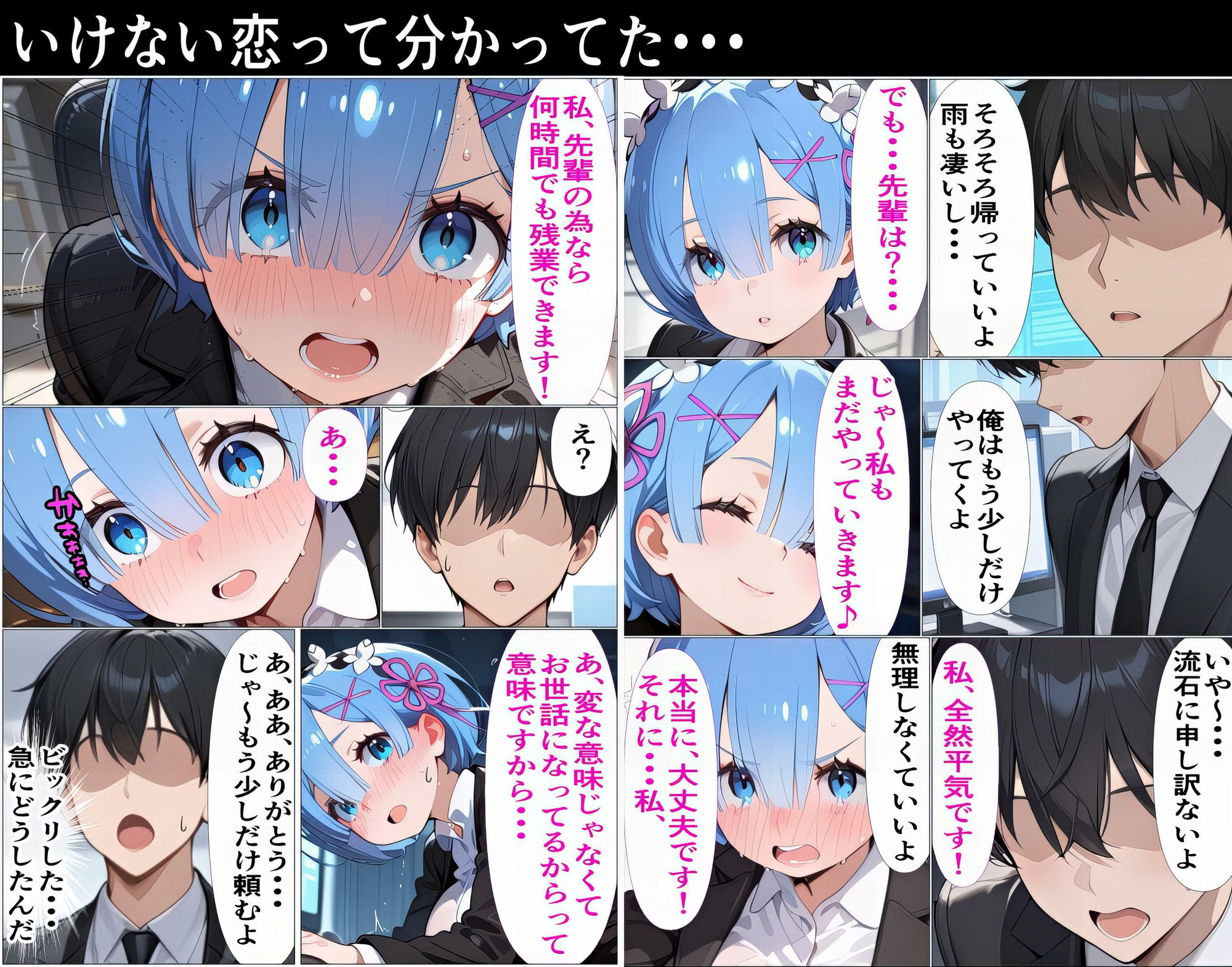 もしもレムが会社の後輩だったら〜既婚者を無理矢理ホテルに連れ込んで寝取った私〜 - サンプル画像 1