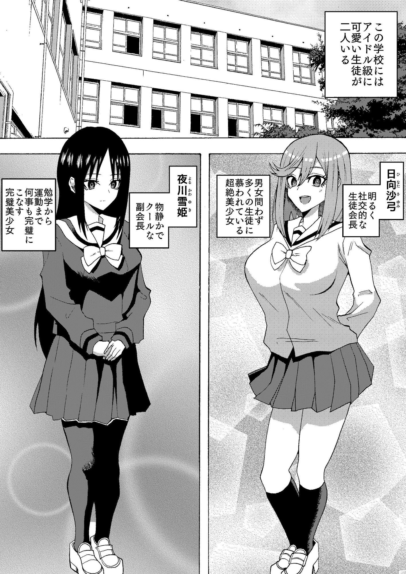 生徒会の美少女二人を催〇セックスで堕とすまでの話 - サンプル画像 1