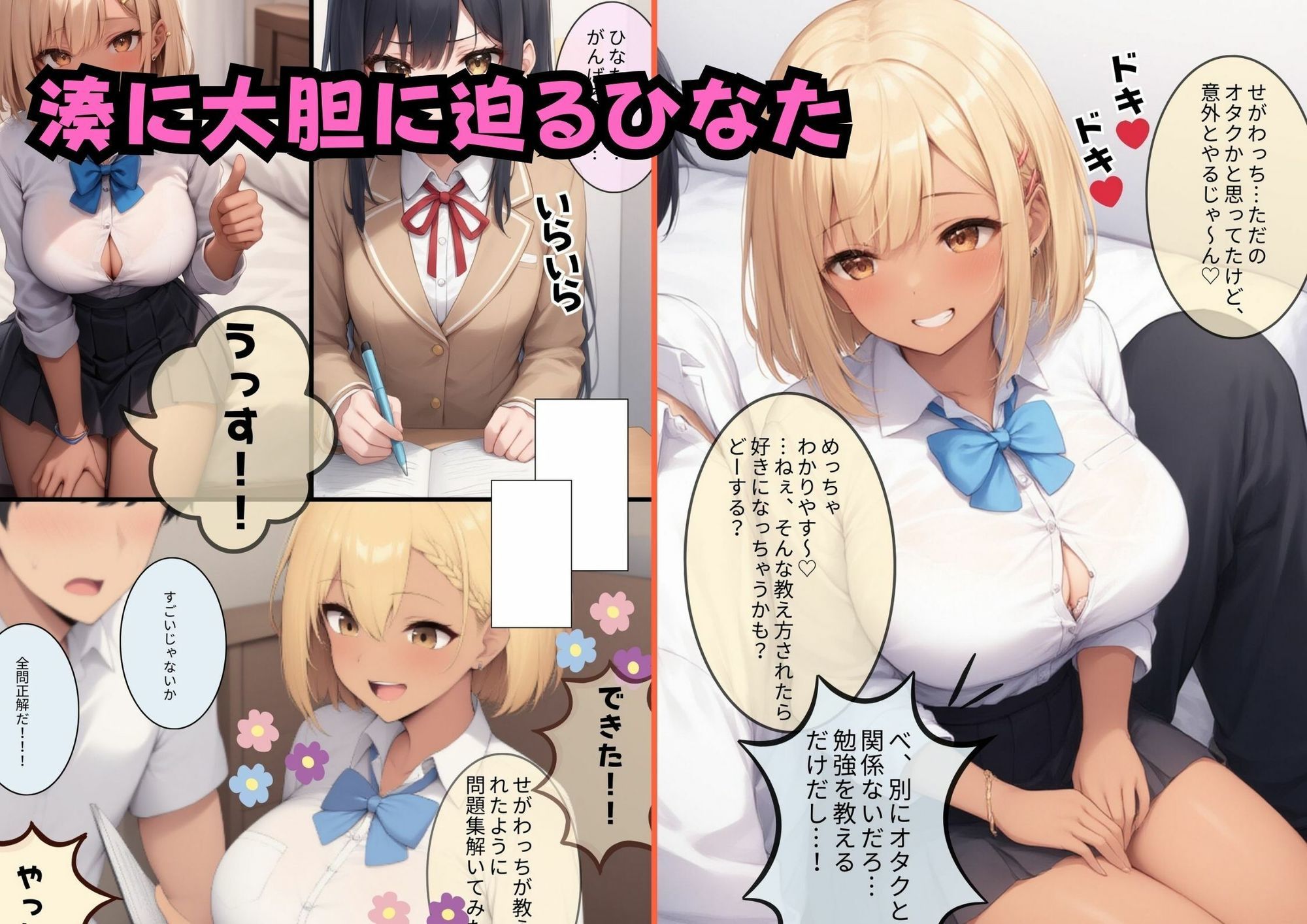 地味な僕が清楚彼女と金髪日焼け爆乳ギャルと3人でハーレム部屋を作っちゃった話 - サンプル画像 3