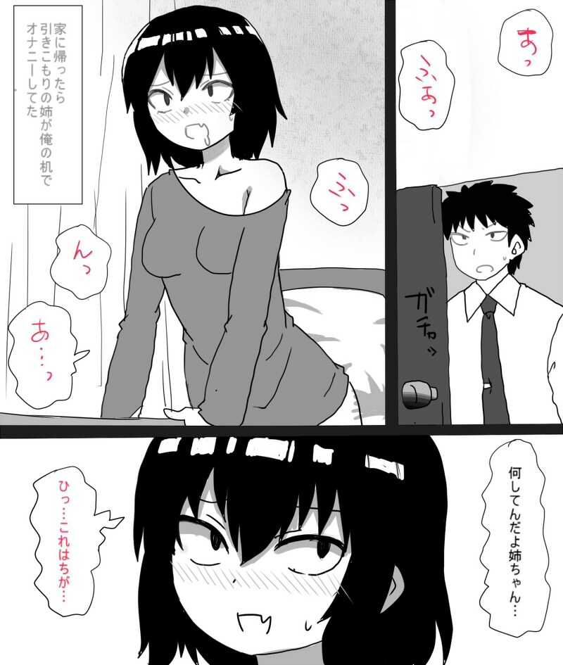 ムラムラした引きこもりの姉は弟で性欲処理をする - サンプル画像 1