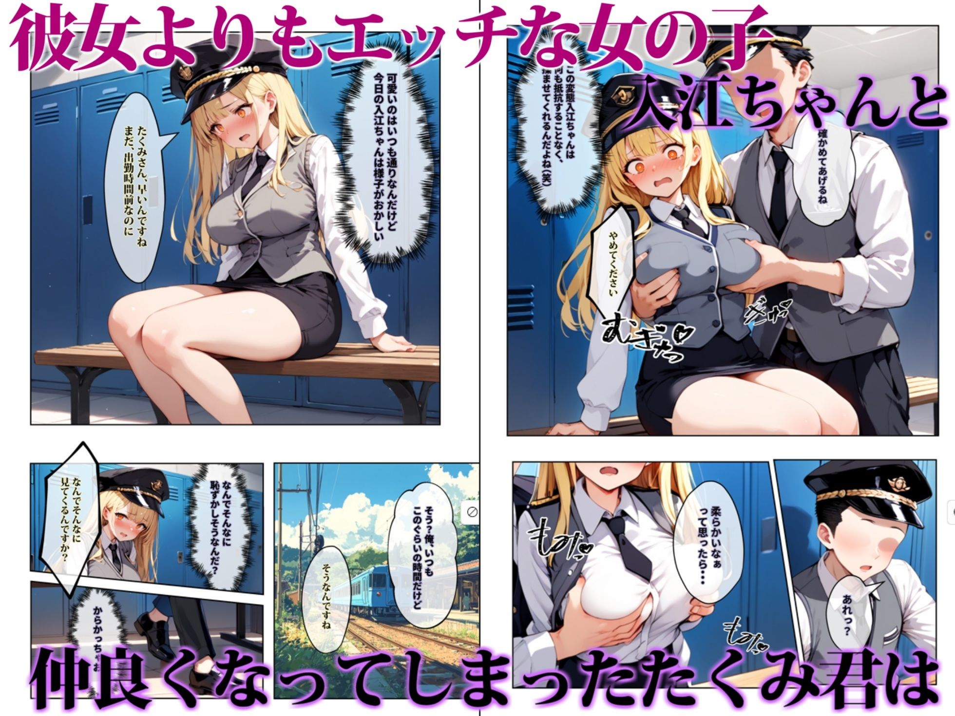 彼女よりエッチが上手い子との浮気SEXを見せてあげた話〜中出し列車で働くビッチ〜 - サンプル画像 1