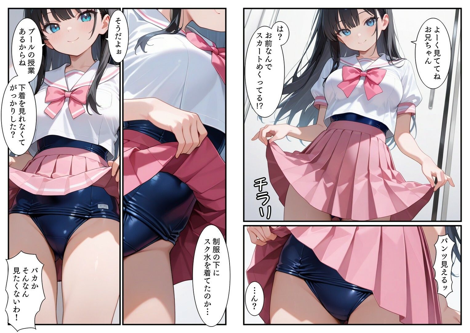 妹がスク水を部屋着にしていたので調教してあげた - サンプル画像 2