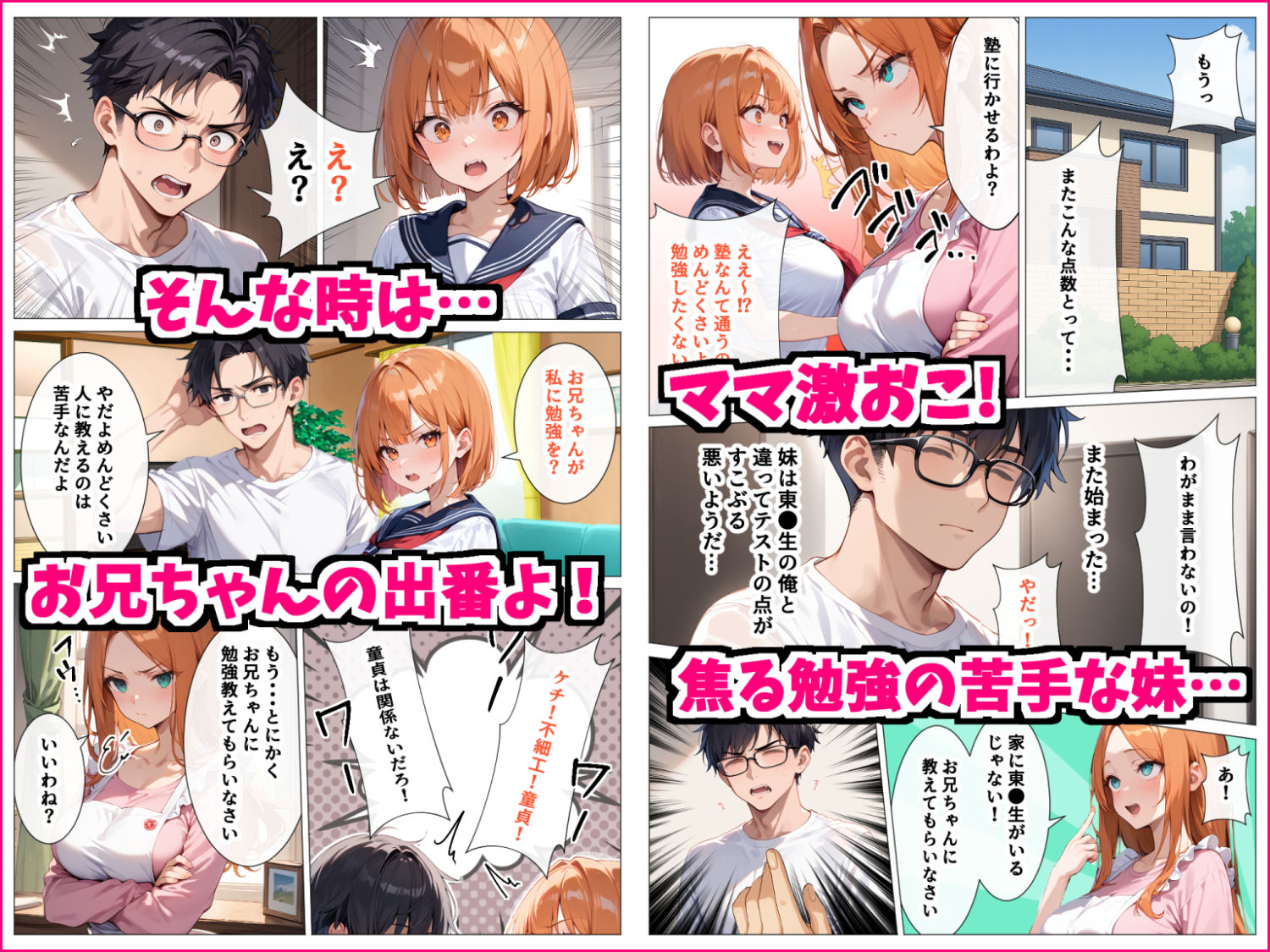 勉強の苦手な妹がエチエチだったの何度も生ハメして中出ししまくった話 - サンプル画像 1