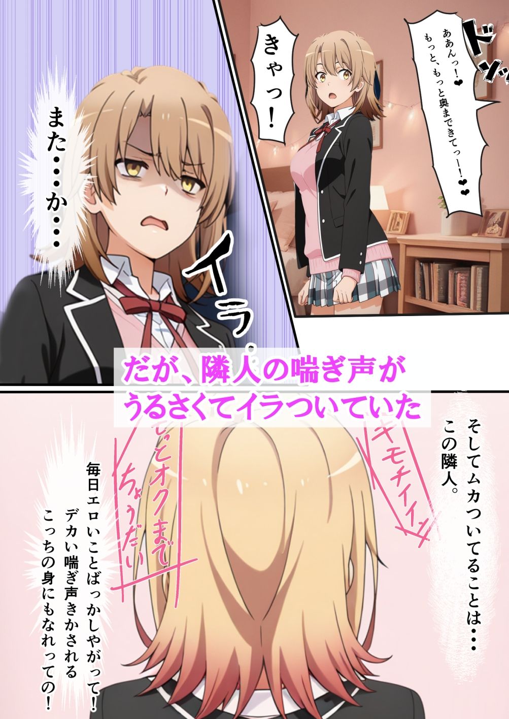 一色いろはは隣人の喘ぎ声でオナニーしている。〜妊婦になったガハママ〜 - サンプル画像 2