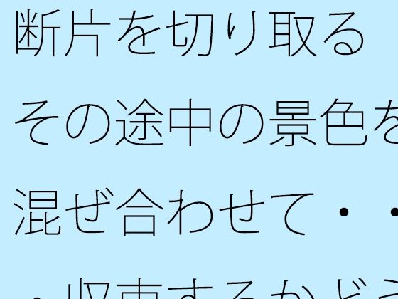 断片を切り取る  その途中の景色を混ぜ合わせて・・・収束するかどうかの感覚値