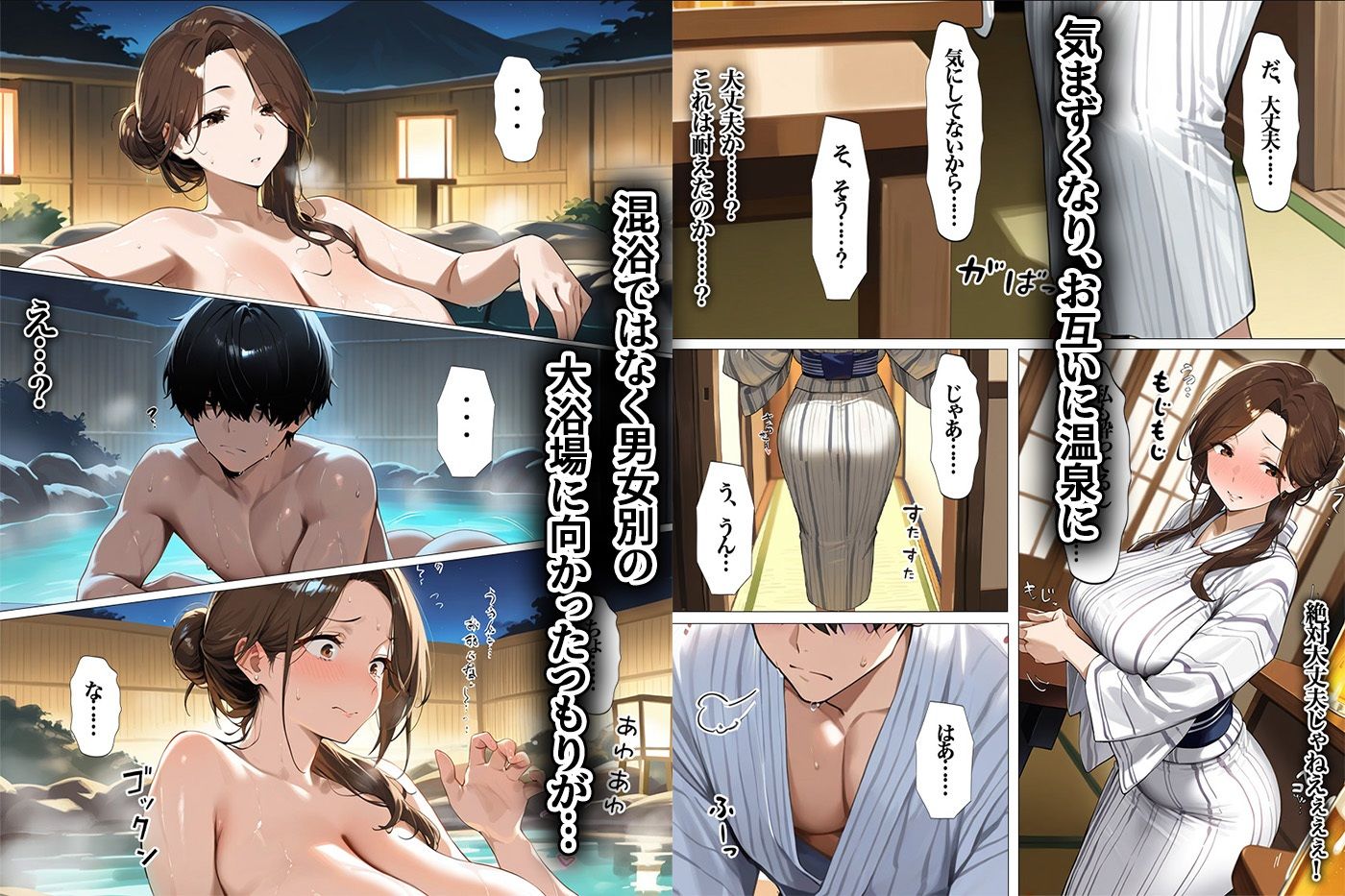 爆乳お母さんとの温泉旅行で裸を見てフル勃起 興奮して止まらない息子と中出しエッチ - サンプル画像 4