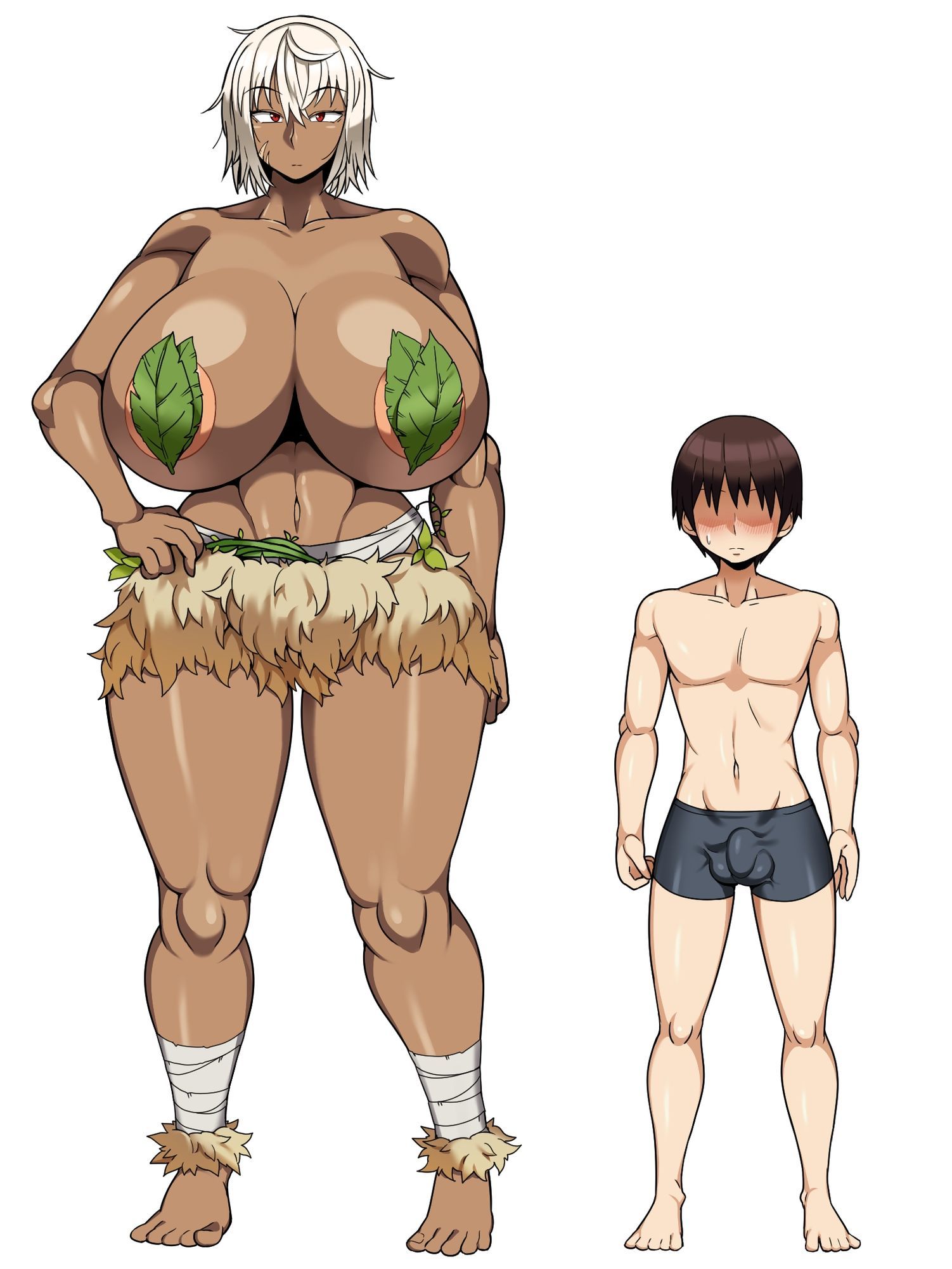 無人島でデカ尻ムチムチアマゾネスさんと汗だくSEX - サンプル画像 1