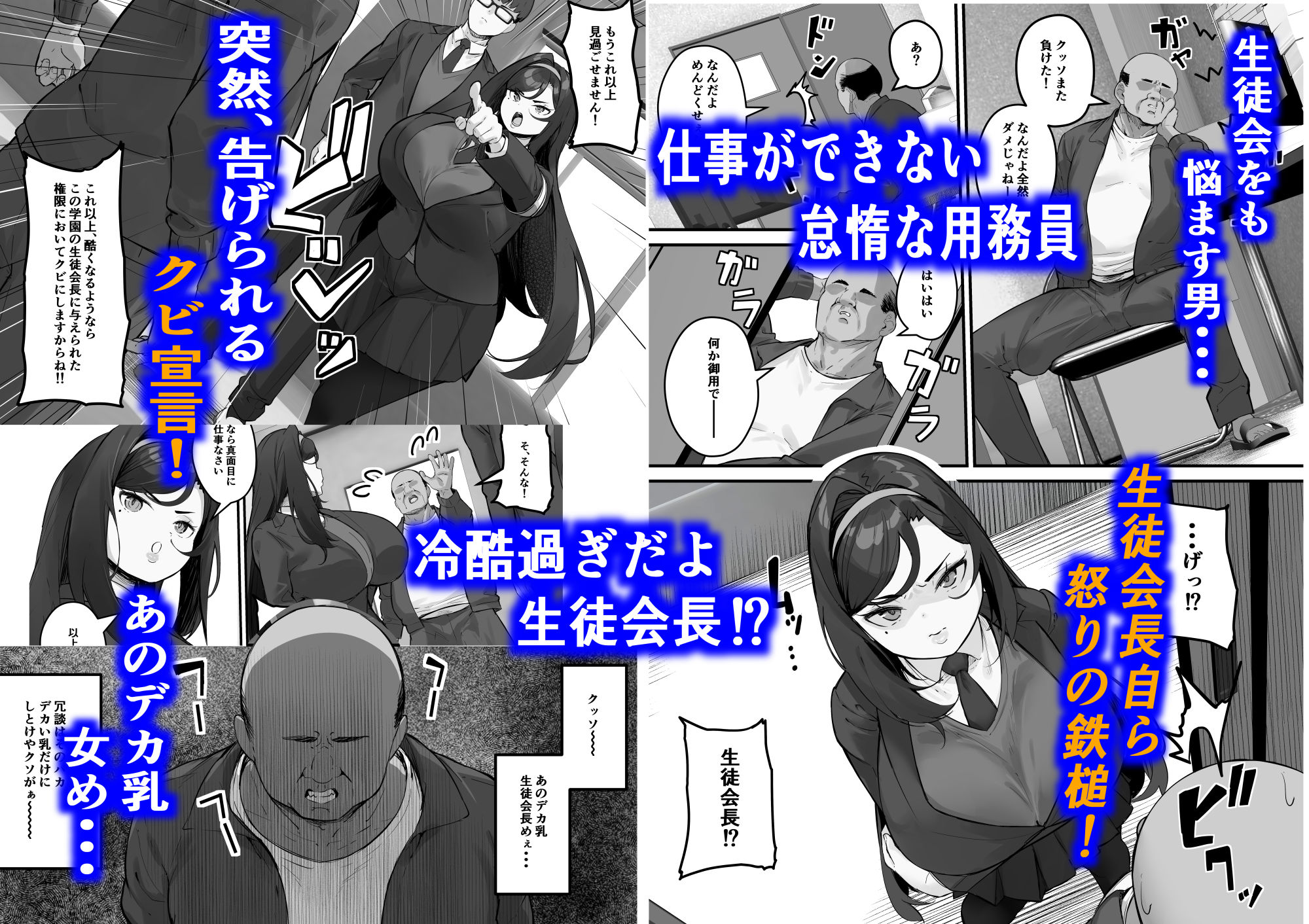 ドスケベ生徒会長  ドヘンタイな生徒会長は用務員の肉便器 - サンプル画像 2
