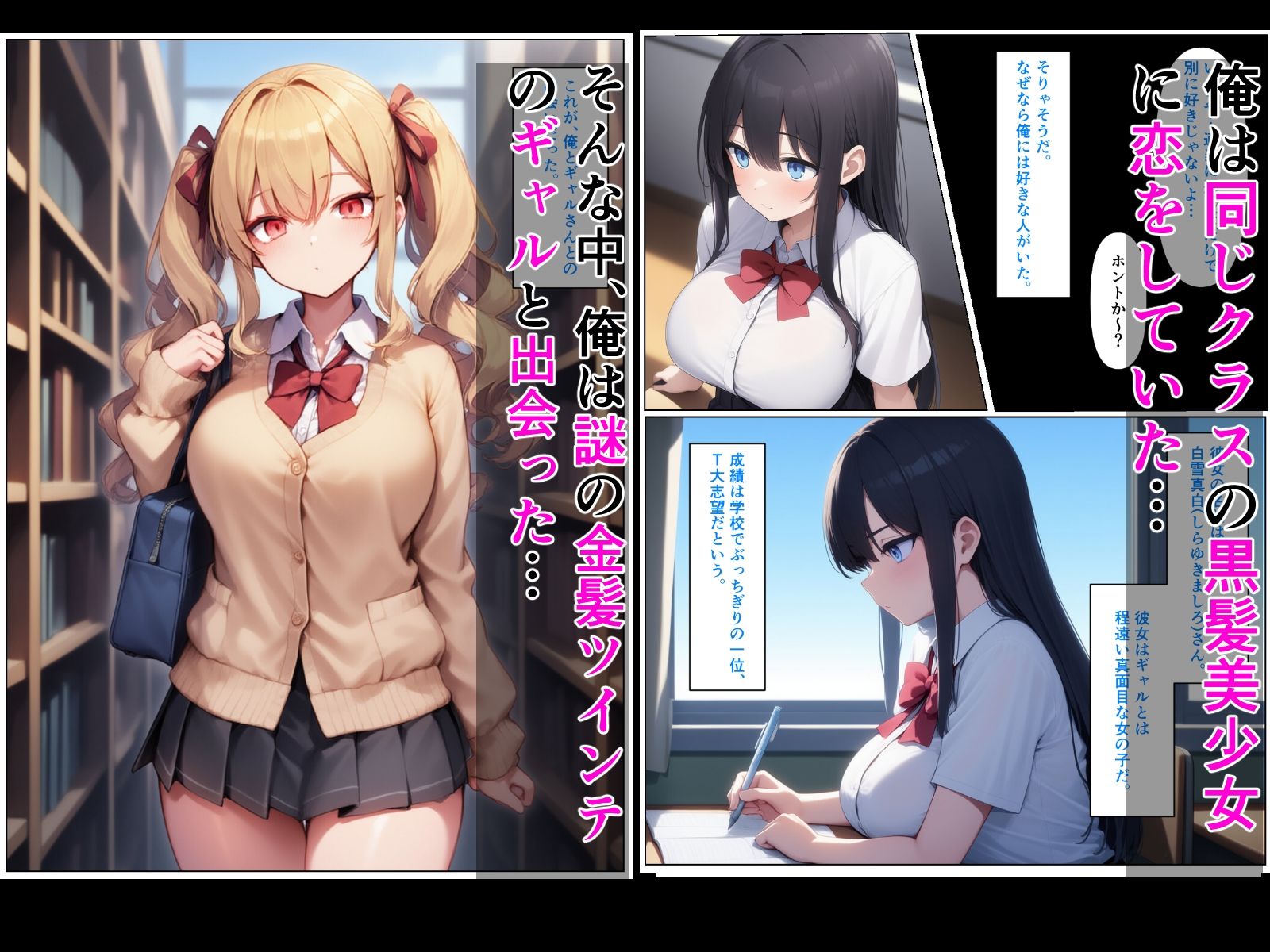 優等生の金髪ツインテの巨乳ギャルさんとラブラブエッチする話 - サンプル画像 1
