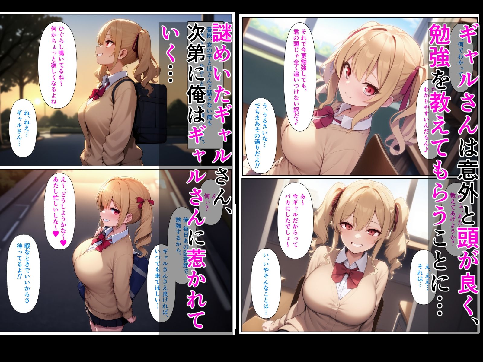 優等生の金髪ツインテの巨乳ギャルさんとラブラブエッチする話 - サンプル画像 2