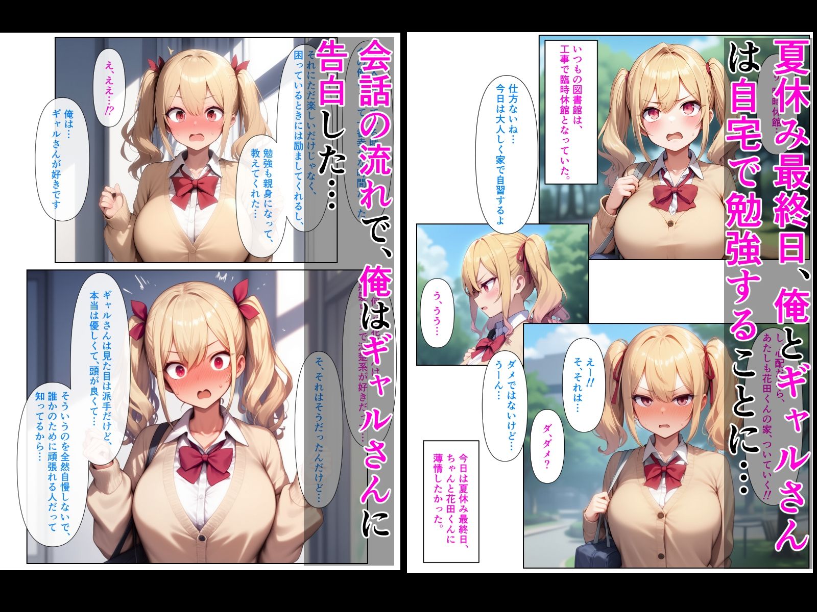 優等生の金髪ツインテの巨乳ギャルさんとラブラブエッチする話 - サンプル画像 3