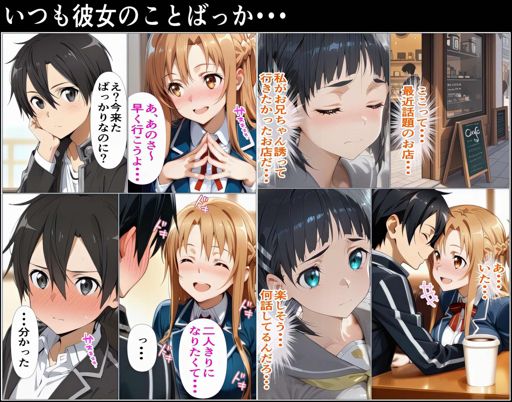 黒の剣士の三角関係〜めちゃくちゃに抱かれたいアスナ・兄のSEXを聞いて発情する直葉〜 - サンプル画像 2