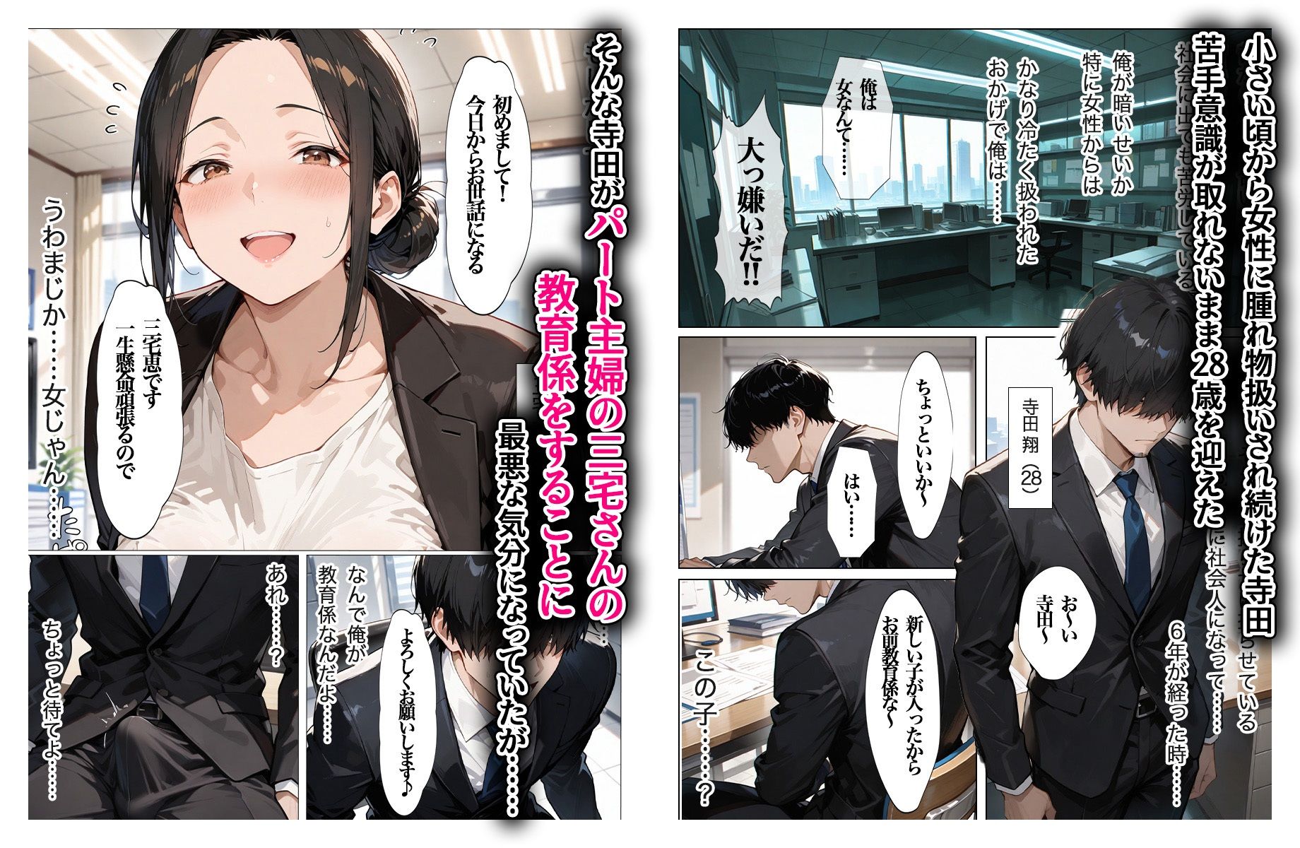 むちむちパート主婦の主婦の教育係になりました 女嫌いの俺がむちむちパート主婦の教育係になった結果人妻と知りながら恋をしてしまい、家に連れ込んで - サンプル画像 1