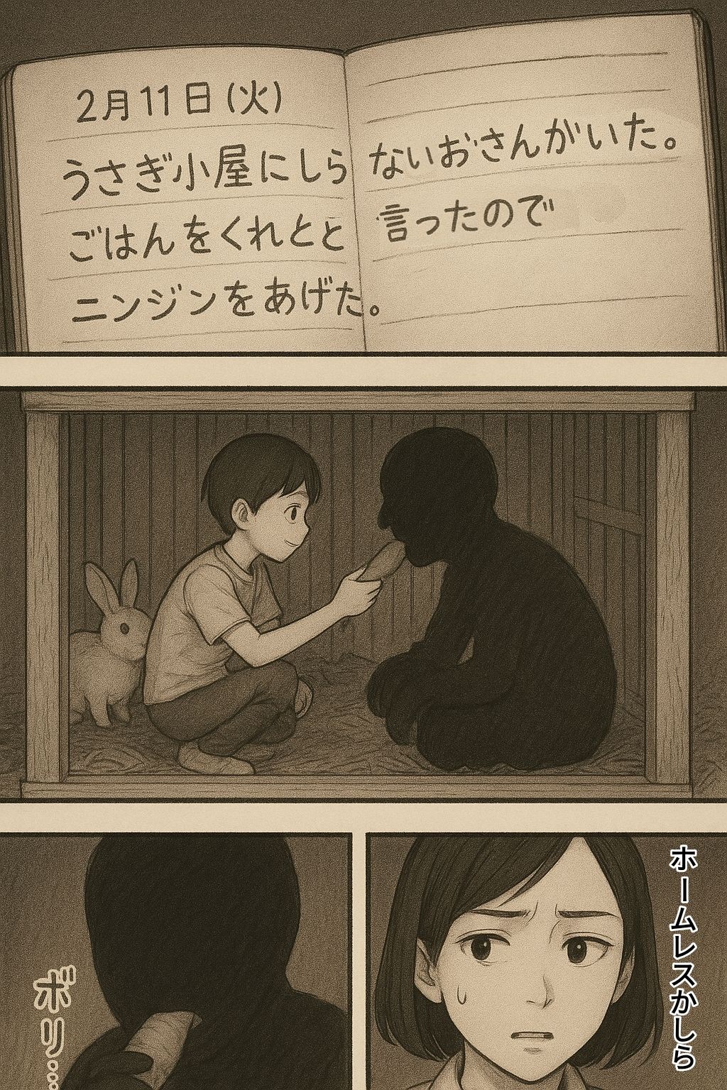 ウサギ小屋おじさん（エロホラー、触手） - サンプル画像 3