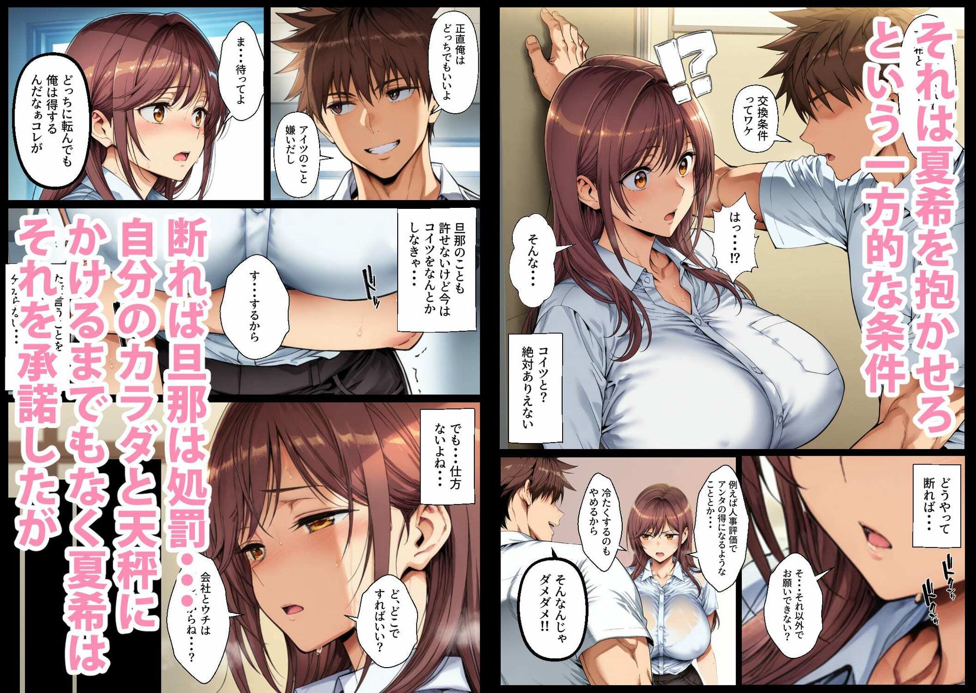 旦那の不祥事をもみ消すため下衆同期に抱かれる人妻OL、堕ちる - サンプル画像 4