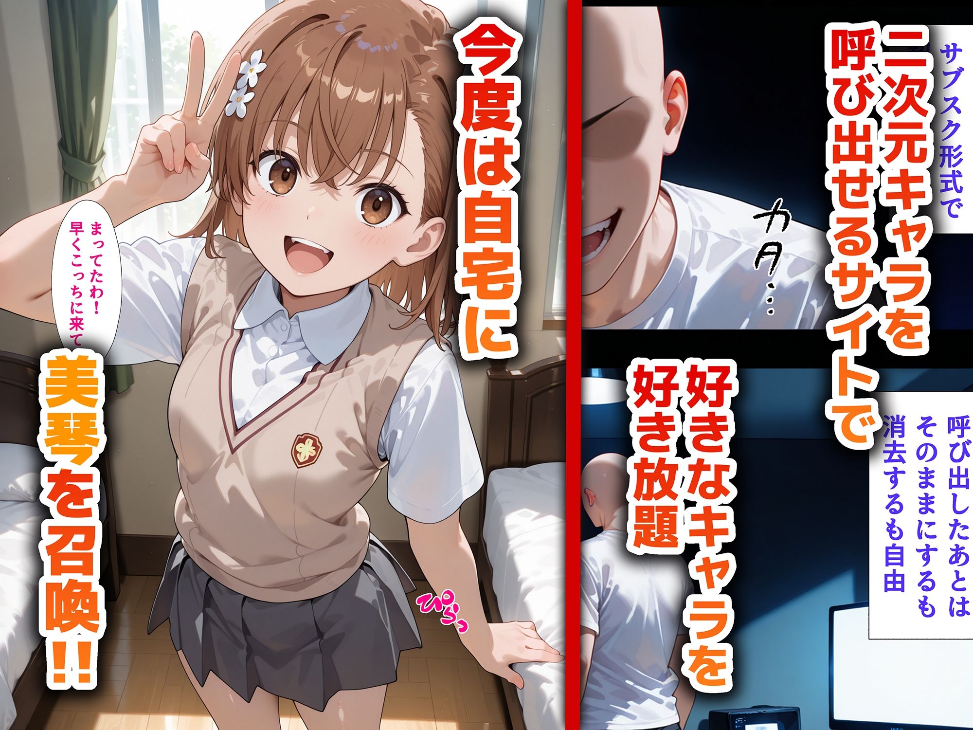 好きな二次元キャラを呼び出して好きにエッチできる裏サイト 美琴編 - サンプル画像 1