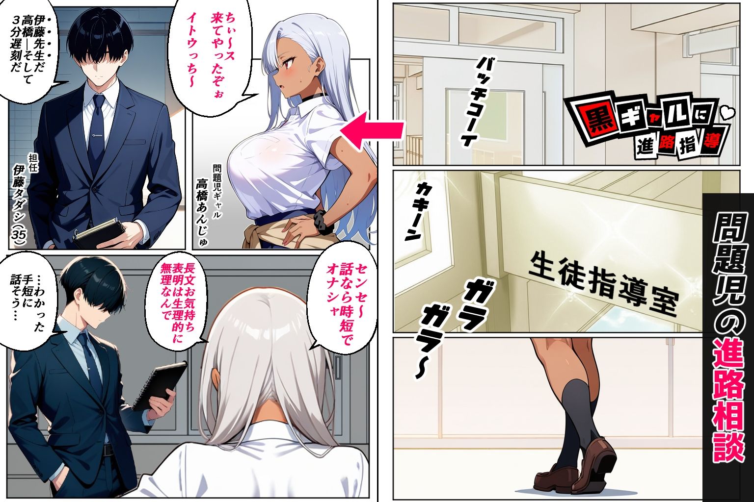黒ギャルに進路指導（コミック60p） - サンプル画像 2