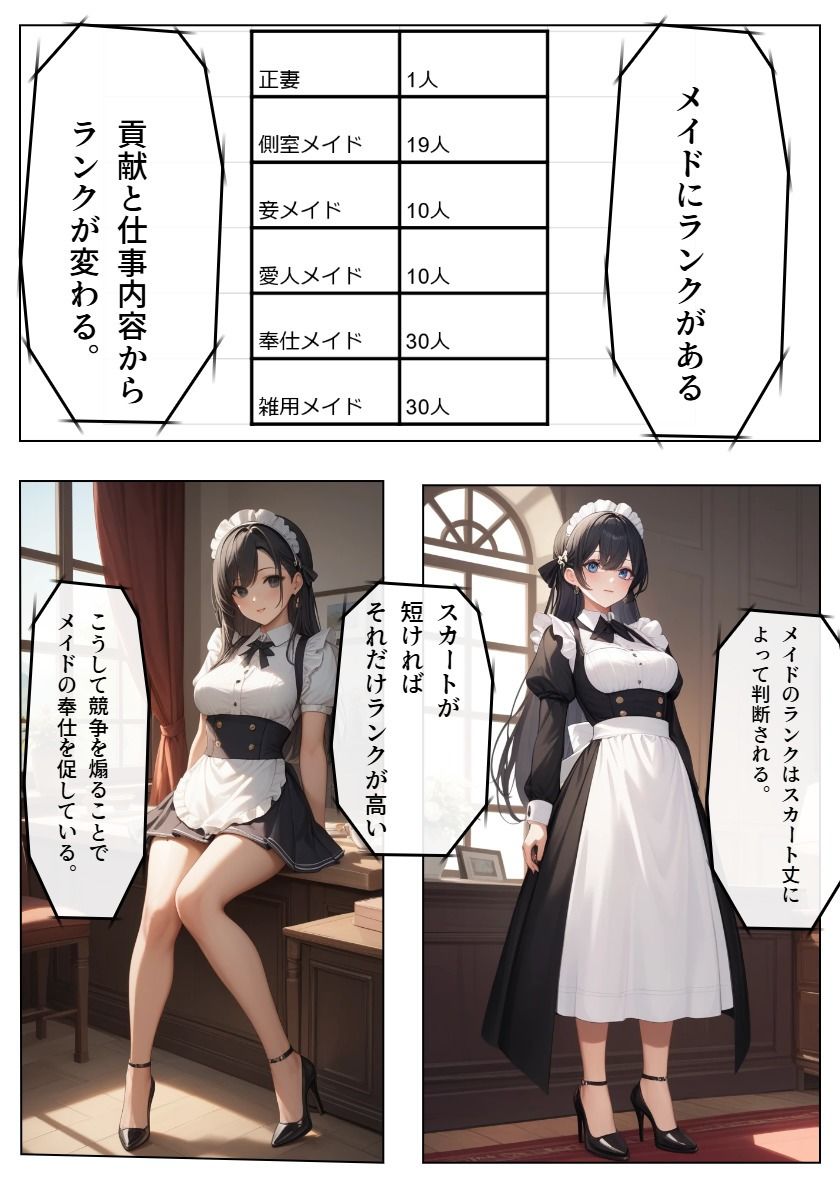 御曹司の俺が100人メイドランキングハーレムの中出し子作り性活！！！＆黒髪メイドの成り上がり - サンプル画像 3