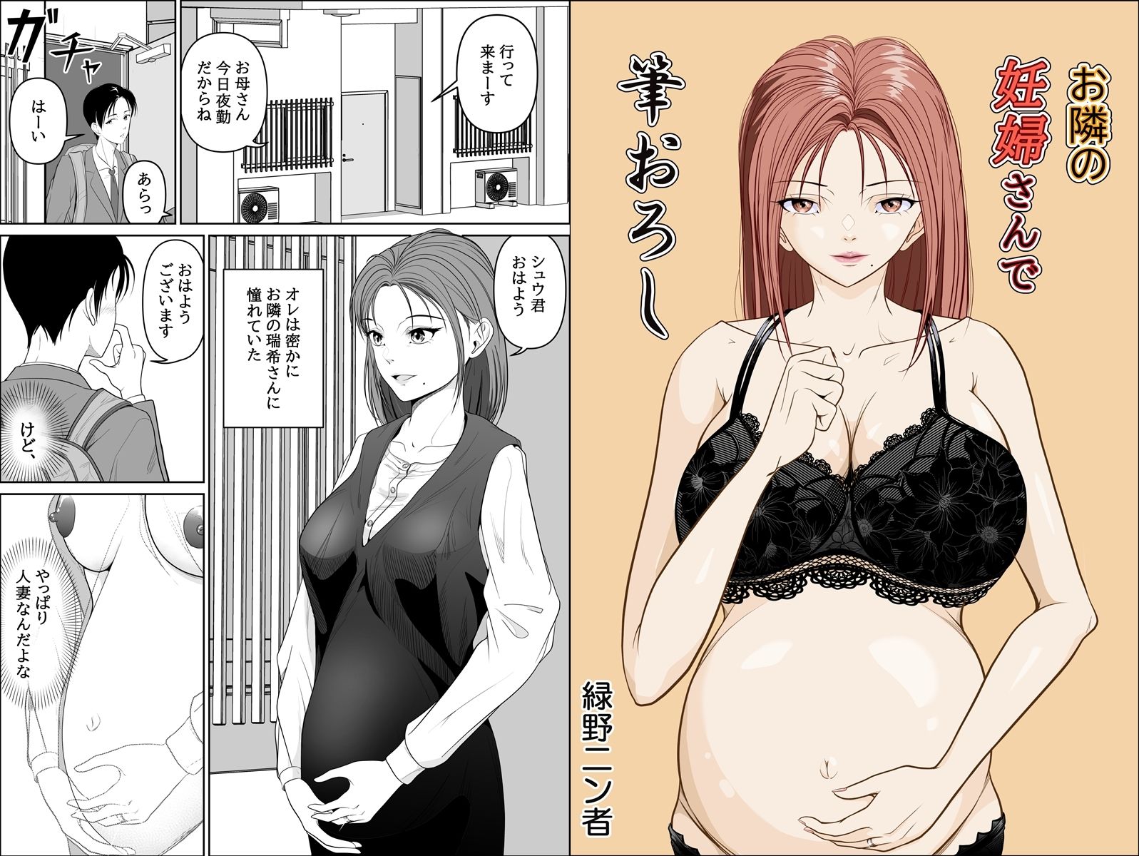 お隣の妊婦さんで筆おろし - サンプル画像 1