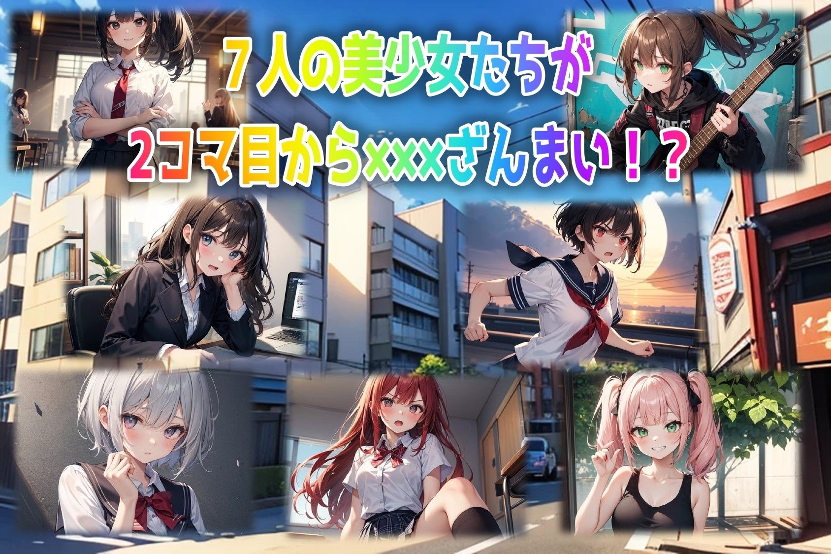7人の即堕ち2コマ - サンプル画像 1