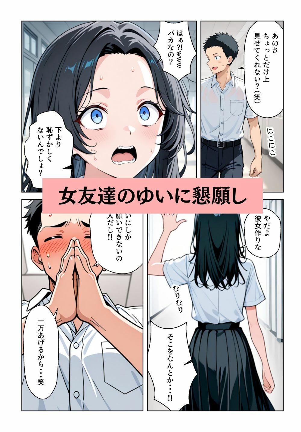 童貞が女友達におっぱいを見せてもらったが、我慢できず無許可中出しした話 - サンプル画像 2