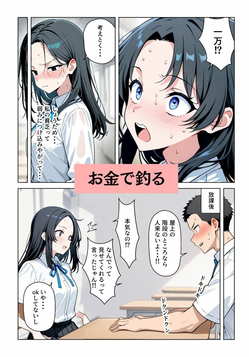 童貞が女友達におっぱいを見せてもらったが、我慢できず無許可中出しした話 - サンプル画像 3