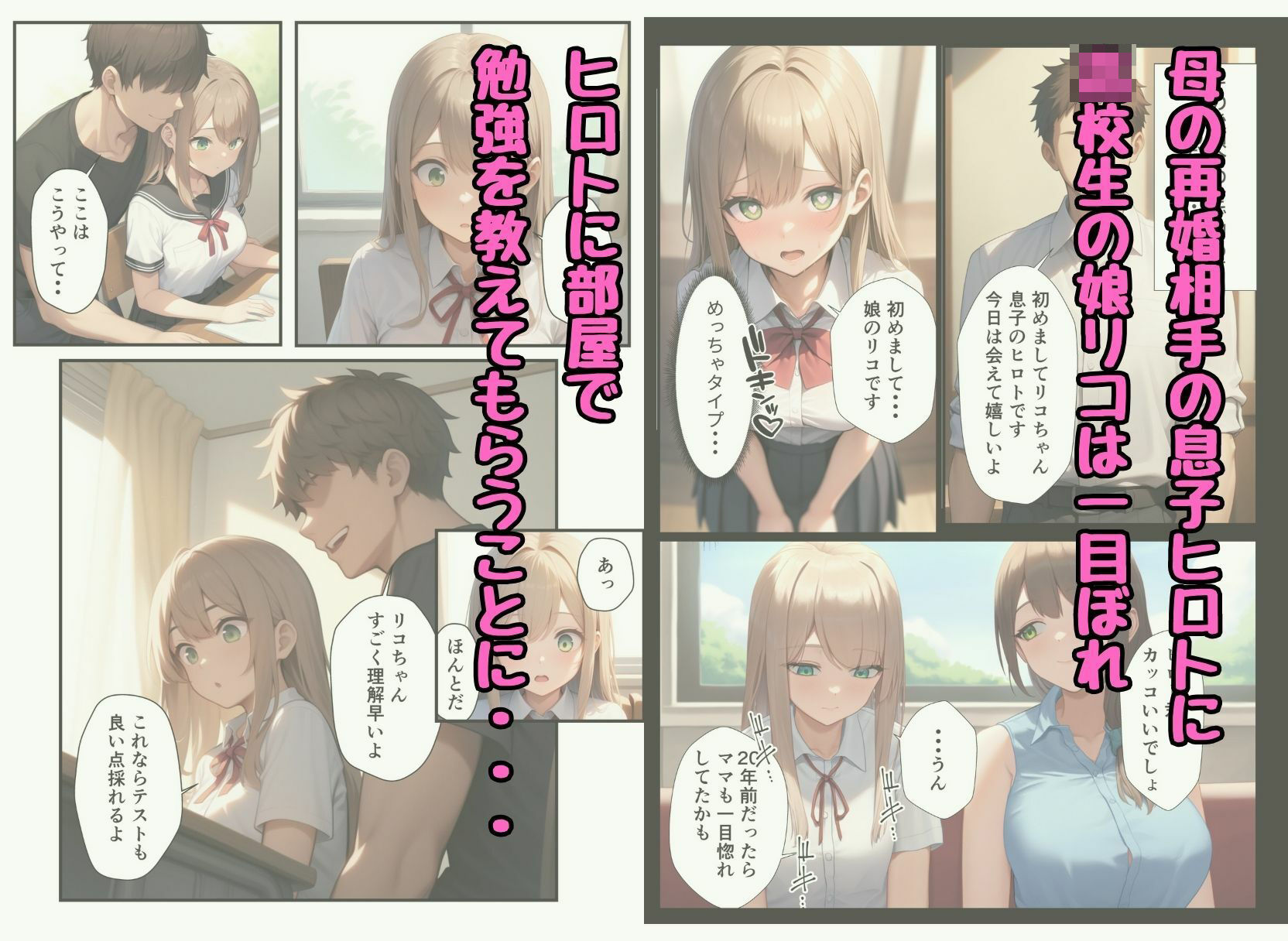再婚相手の息子に堕とされた母娘の日替わり中出しSEX - サンプル画像 1