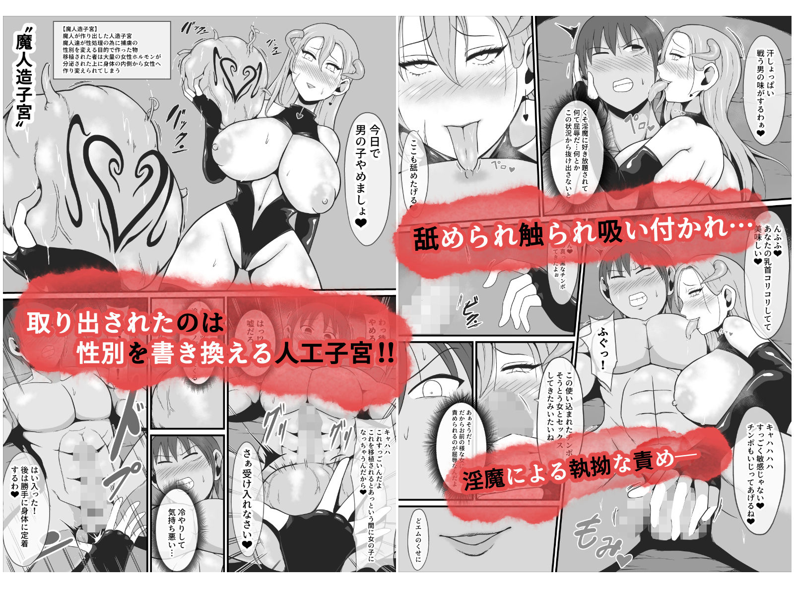 【TS悪堕ち】屈強なる戦士が淫乱メス悪魔へ性転換 - サンプル画像 2