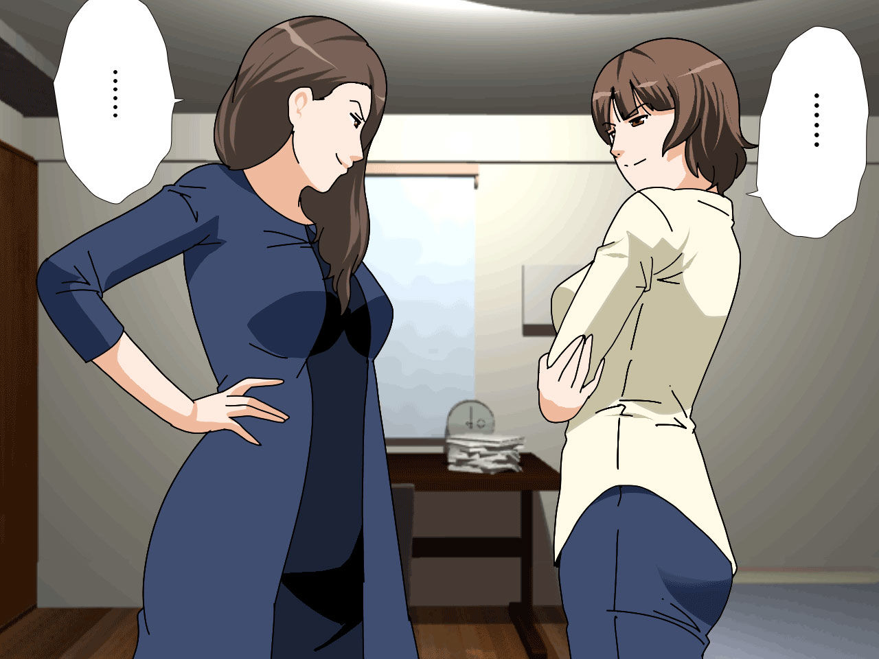 杜戸先生と苫田ママをレズらせて3Pしてみた夜-と…その後の話 - サンプル画像 4