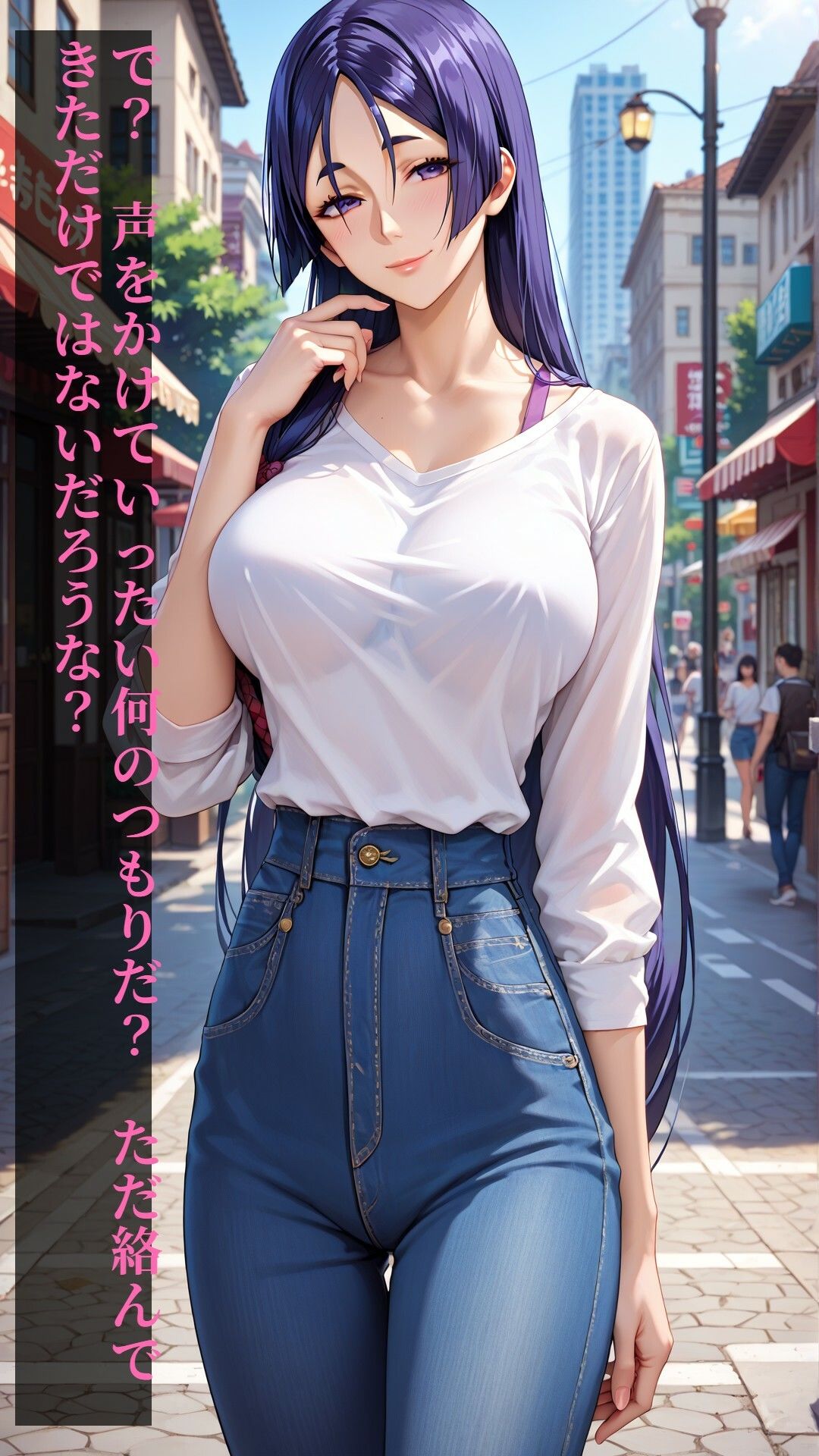 【AI漫画】お姉さん完全陥落〜スーパー帰りを連れ出し即ハメ〜 - サンプル画像 1