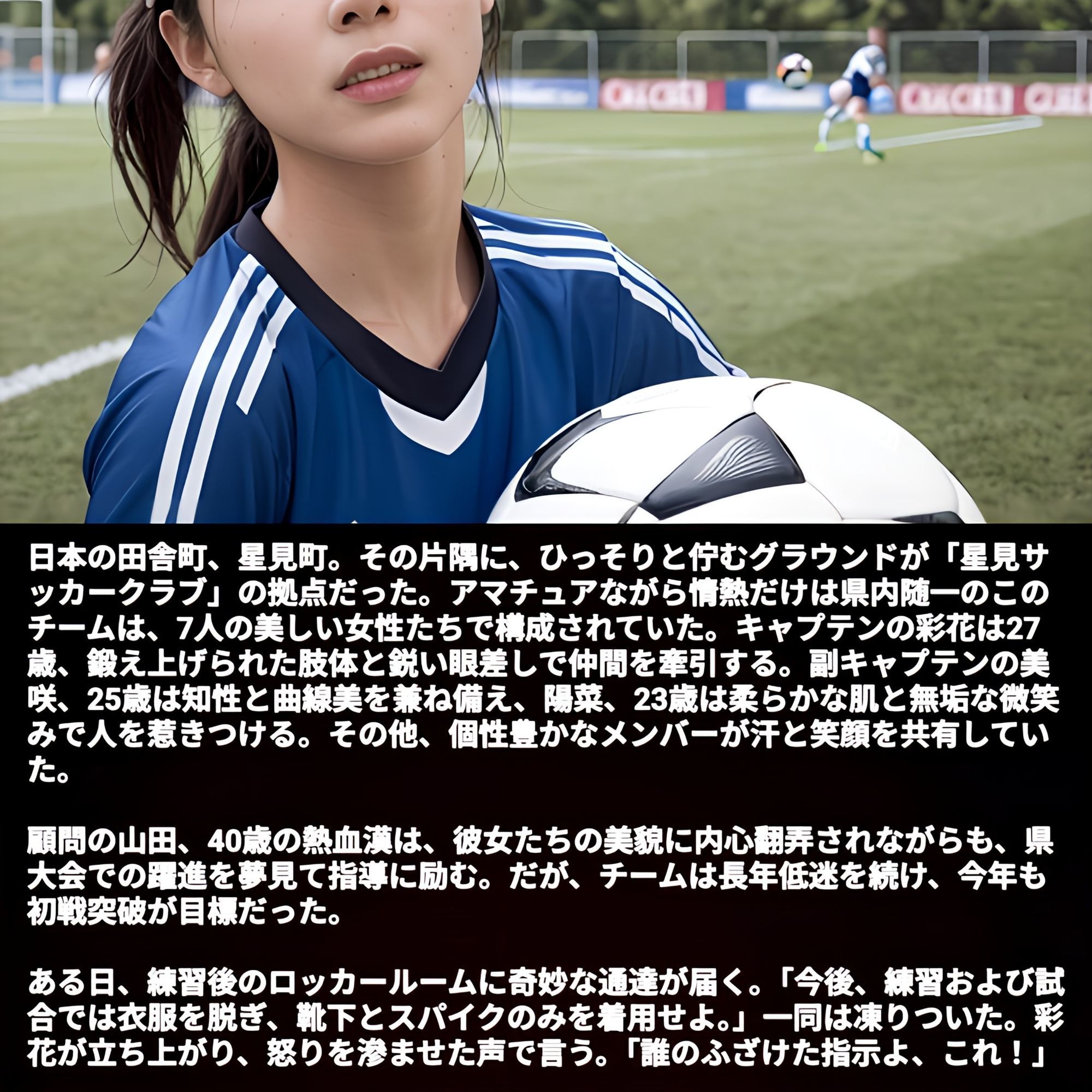 ユニフォーム禁止！？おっぱいまる出し女子サッカー！ - サンプル画像 1