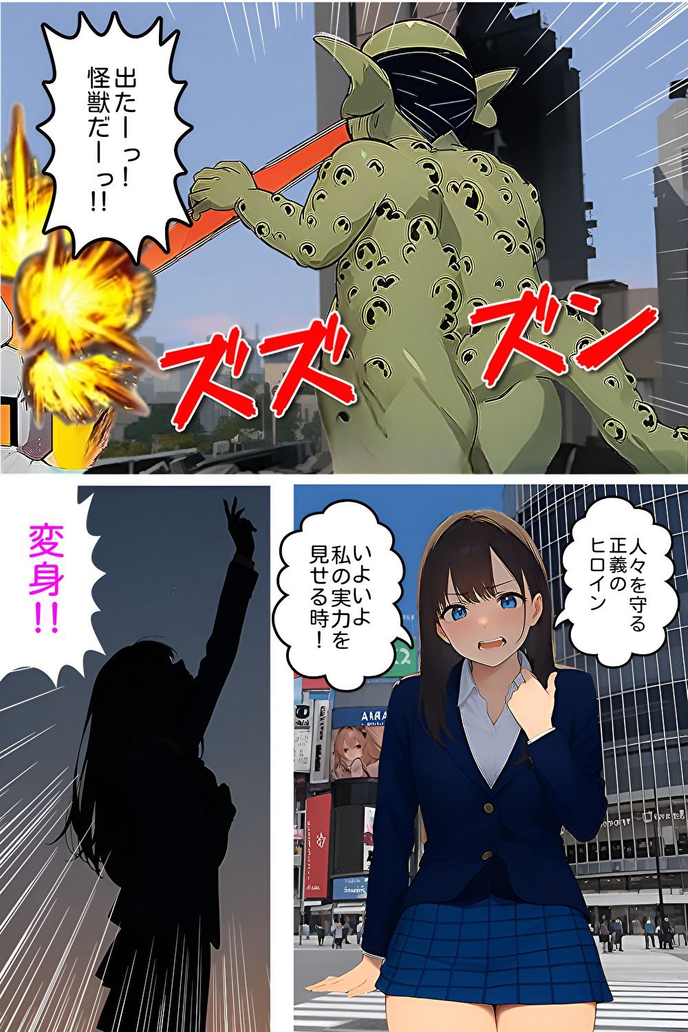 変身ヒロイン悶絶！オヤジ性獣のセクハラ猛攻撃？ - サンプル画像 2